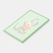 Illustratie van een brontosaurus die Maracas speel Post-it® Notes (Schuin)