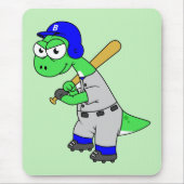 Illustratie van een brontosaurus-honkbalspeler. muismat (Voorkant)