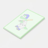 Illustratie van een brontosaurus-honkbalspeler. post-it® notes (Schuin)