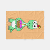 Illustratie van een brontosaurus met verjaardagsta fleece deken (Voorkant (Horizontaal))