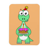 Illustratie van een brontosaurus met verjaardagsta magneet (Verticaal)