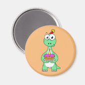 Illustratie van een brontosaurus met verjaardagsta magneet (Voorkant / Achterkant)