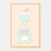 Illustratie van een brontosaurus met verjaardagsta post-it® notes (Voorkant)
