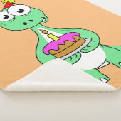 Illustratie van een brontosaurus met verjaardagsta sherpa deken (3/4)