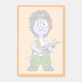 Illustratie van een brontosaurus verkleed als Ramb Post-it® Notes (Voorkant)