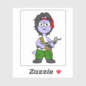 Illustratie van een brontosaurus verkleed als Ramb Sticker (Vel)