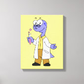 Illustratie van een brontosauruschemicus. canvas afdruk (Voorkant)