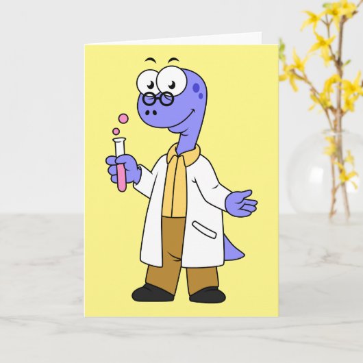 Illustratie van een brontosauruschemicus. kaart (Gele Bloem)