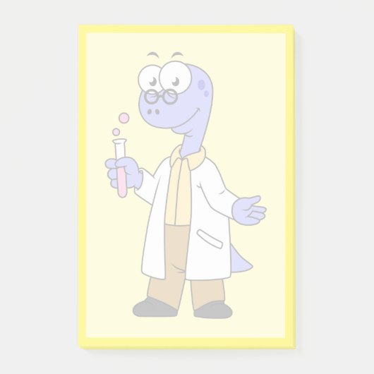 Illustratie van een brontosauruschemicus. post-it® notes (Voorkant)