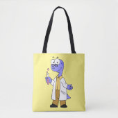 Illustratie van een brontosauruschemicus. tote bag (Voorkant)