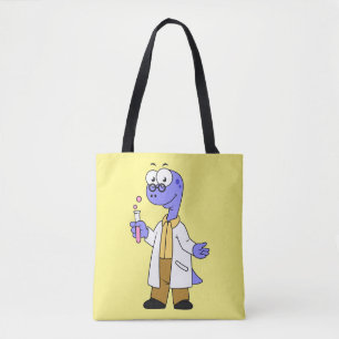 Illustratie van een brontosauruschemicus. tote bag