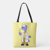 Illustratie van een brontosauruschemicus. tote bag (Achterkant)