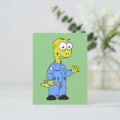 Illustratie van een brontosaurusmechanicus. briefkaart (Staand voorkant)