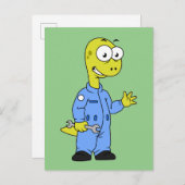 Illustratie van een brontosaurusmechanicus. briefkaart (Voorkant / Achterkant)