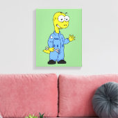 Illustratie van een brontosaurusmechanicus. canvas afdruk (Insitu (Woonkamer))