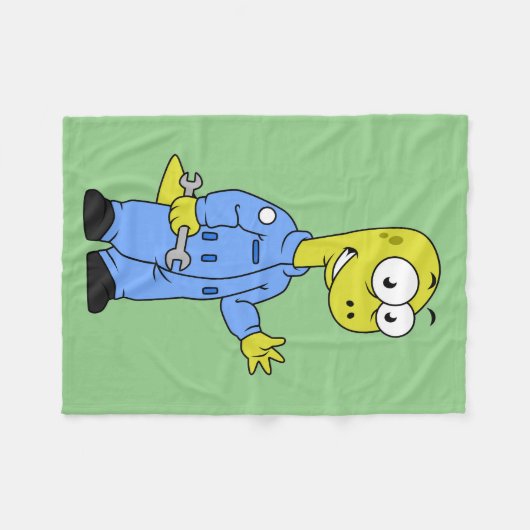 Illustratie van een brontosaurusmechanicus. fleece deken (Voorkant (Horizontaal))