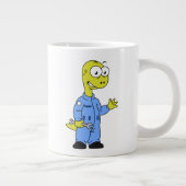 Illustratie van een brontosaurusmechanicus. grote koffiekop (Rechts)