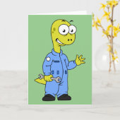 Illustratie van een brontosaurusmechanicus. kaart (Gele Bloem)