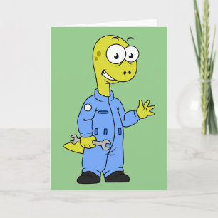 Illustratie van een brontosaurusmechanicus. kaart