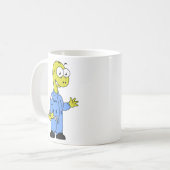 Illustratie van een brontosaurusmechanicus. koffiemok (Voorkant links)