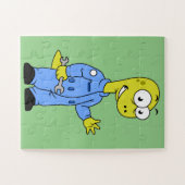 Illustratie van een brontosaurusmechanicus. legpuzzel (Horizontaal)