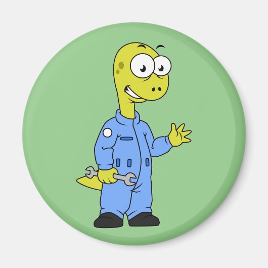 Illustratie van een brontosaurusmechanicus. magneet (Voorkant)