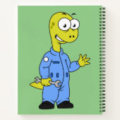Illustratie van een brontosaurusmechanicus. notitieboek (Achterkant)