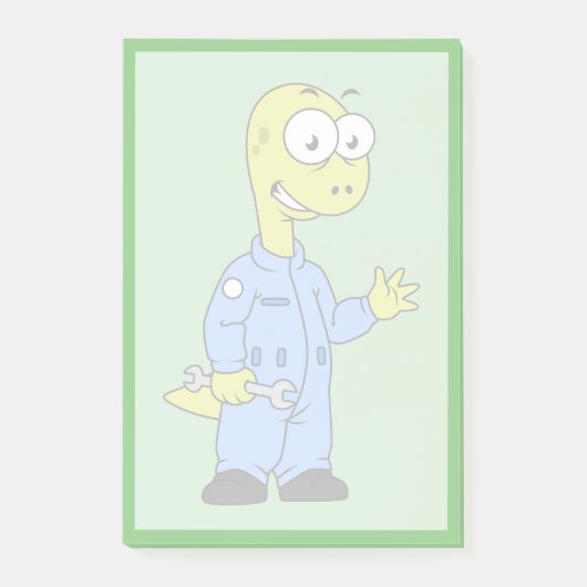 Illustratie van een brontosaurusmechanicus. post-it® notes (Voorkant)