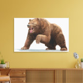 Illustratie van een bruin beer canvas afdruk (Insitu (Woonkamer))