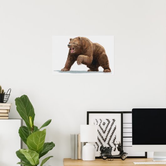 Illustratie van een bruin beer poster (Thuiskantoor)
