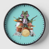 Illustratie van een chasmosaurus die de drums besp (Voorkant)