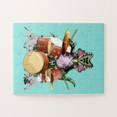 Illustratie van een chasmosaurus die de drums besp legpuzzel (Horizontaal)