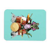 Illustratie van een chasmosaurus die de drums besp magneet (Horizontaal)