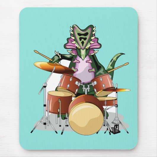 Illustratie van een chasmosaurus die de drums besp muismat (Voorkant)