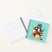 Illustratie van een chasmosaurus die de drums besp notitieboek (Binnen)