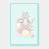 Illustratie van een chasmosaurus die de drums besp post-it® notes (Voorkant)