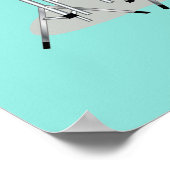 Illustratie van een chasmosaurus die de drums besp poster (Hoek)