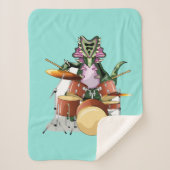 Illustratie van een chasmosaurus die de drums besp sherpa deken (Voorkant)