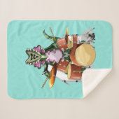 Illustratie van een chasmosaurus die de drums besp sherpa deken (Voorkant (horizontaal))