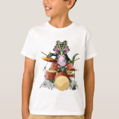 Illustratie van een chasmosaurus die de drums besp t-shirt (Voorkant)