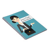 Illustratie van een computerbedrijf met zwart haar notitieboek (Rechterzijde)