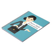 Illustratie van een computerbedrijf met zwart haar notitieboek (Linkerzijde)