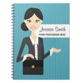 Illustratie van een computerbedrijf met zwart haar notitieboek (Voorkant)