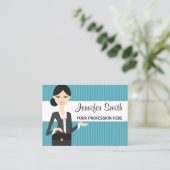 Illustratie van een computerbedrijf met zwart haar visitekaartje (Staand voorkant)