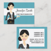 Illustratie van een computerbedrijf met zwart haar visitekaartje (Voorkant / Achterkant)