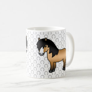 Illustratie van een cute cartoon buckskin Shetland Koffiemok