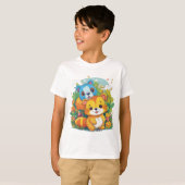 Illustratie van een cute dier tekenfilm t-shirt (Voorkant volledig)