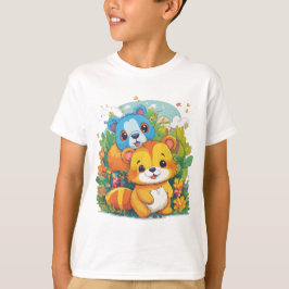Illustratie van een cute dier tekenfilm t-shirt