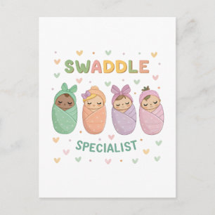 Illustratie van een dekexpert met een cute baby briefkaart
