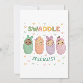 Illustratie van een dekexpert met een lief baby'tj feestdagenkaart